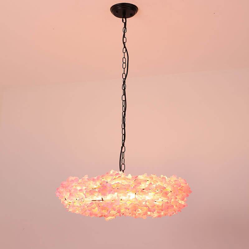 Modern Pink 1-Light Blossom Flower LED Pendant Light