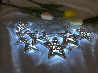 Christmas Pentagram String Lights Christmas Tree Hanging Holiday Courtyard Decoration String Lights