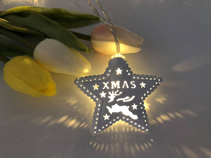 Christmas Pentagram String Lights Christmas Tree Hanging Holiday Courtyard Decoration String Lights