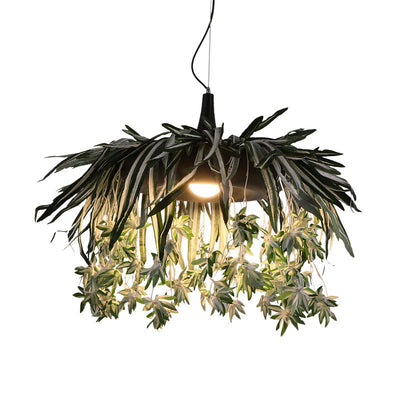 Contemporary Retro Iron Simulation Plant 1-Light Decorative Pendant Light