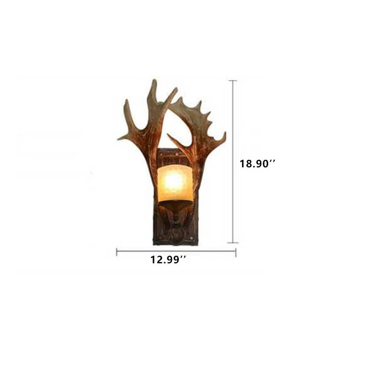 Vintage antike Geweih 1-Licht Wandleuchte Lampe 