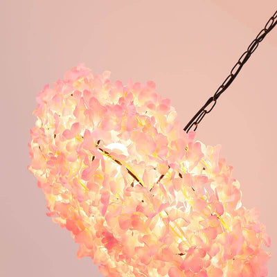 Modern Pink 1-Light Blossom Flower LED Pendant Light