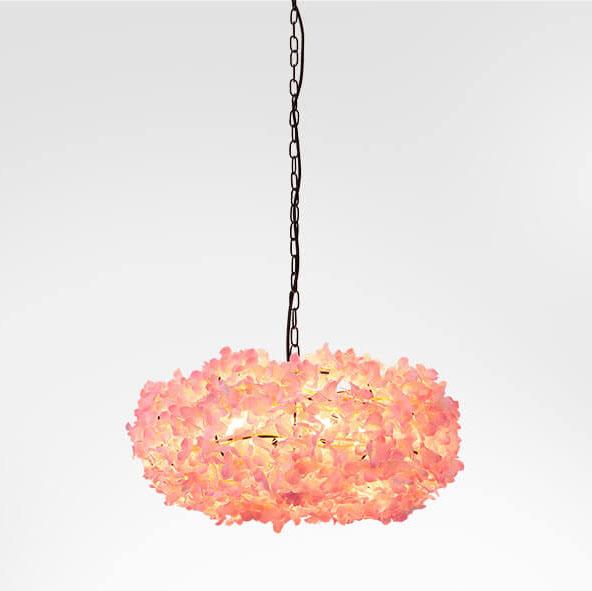 Modern Pink 1-Light Blossom Flower LED Pendant Light