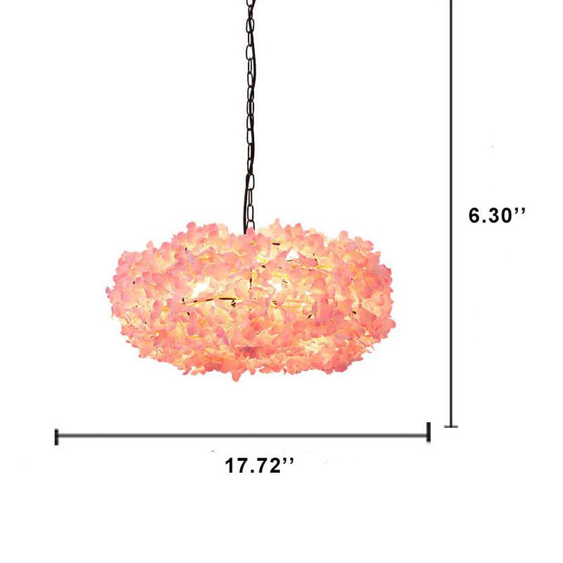 Modern Pink 1-Light Blossom Flower LED Pendant Light