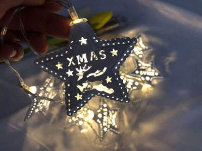 Christmas Pentagram String Lights Christmas Tree Hanging Holiday Courtyard Decoration String Lights