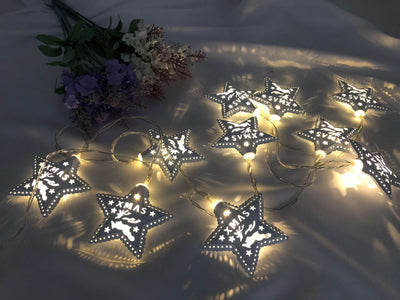 Christmas Pentagram String Lights Christmas Tree Hanging Holiday Courtyard Decoration String Lights