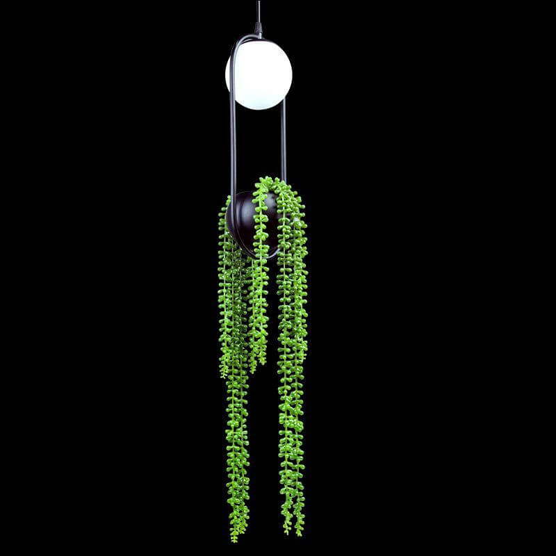 Glass Ball 1-Light Plant Hanging Pendant Light