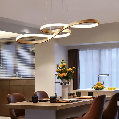 Modern Double-Sided Twist 1-Light LED Chandeliers