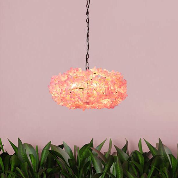 Modern Pink 1-Light Blossom Flower LED Pendant Light