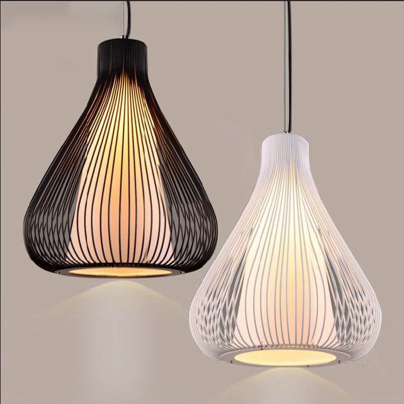 Nordic Simple Teardrop Cage Metal 1 Light Pendant Light