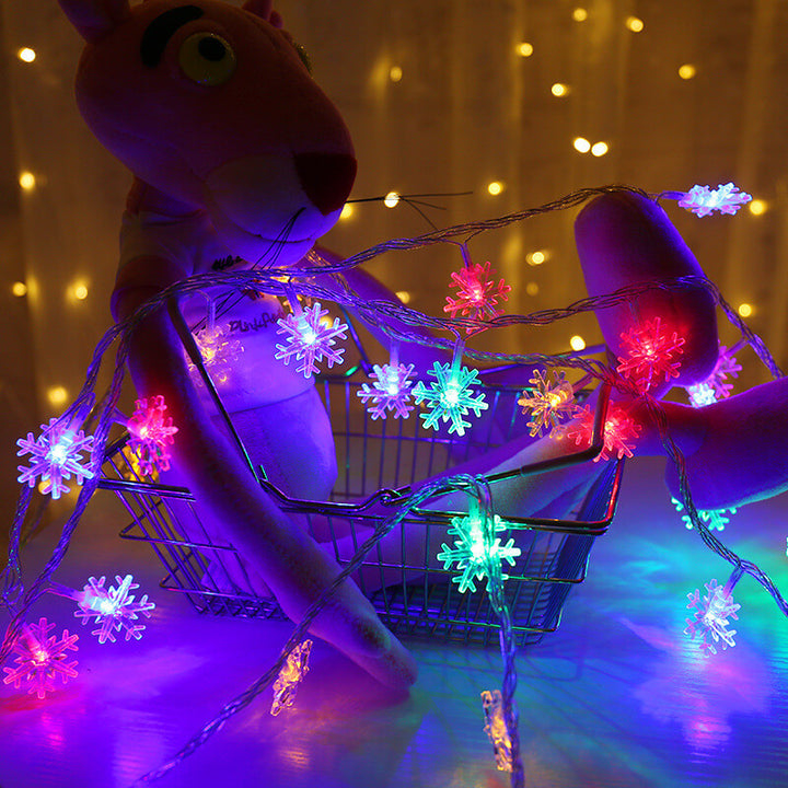 LED-Lichterketten Weihnachts-Schneeflocke Bunte 20 Licht LED Wasserdichte Außenlichterkette 