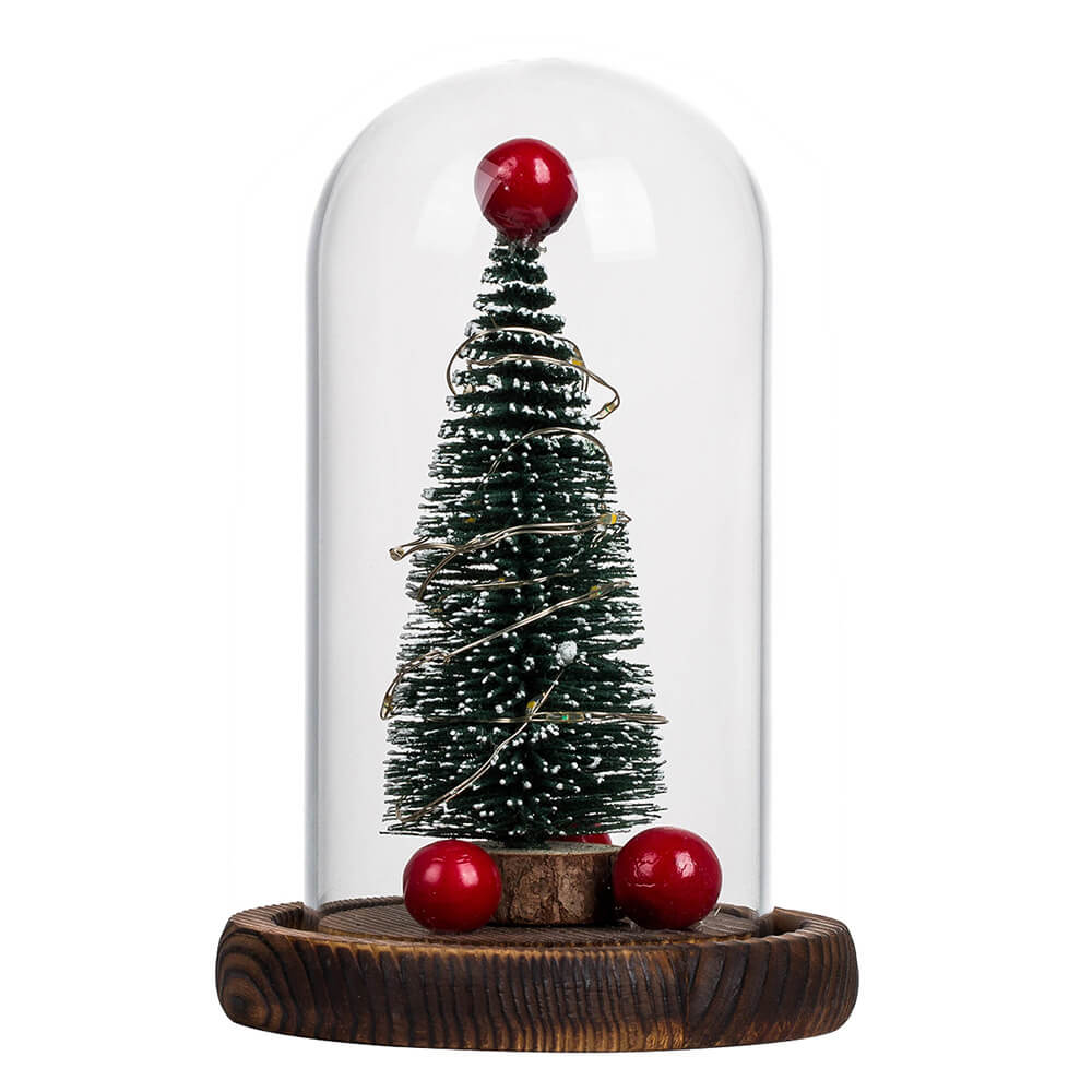Weihnachtsbaum-Glasabdeckung LED Nachtlicht Tischlampe 