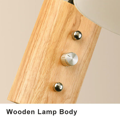 Simple 1-Light Wooden Armed Sconce Lamp