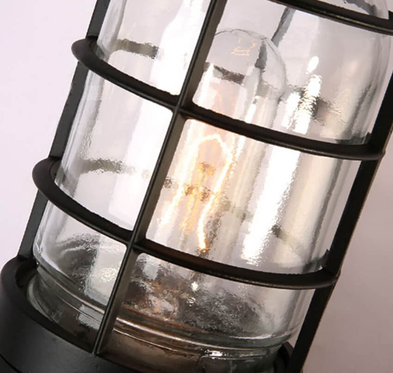 Industrielle Retro Glas Zylindrische explosionsgeschützte 1-Licht Wandleuchte Lampen 