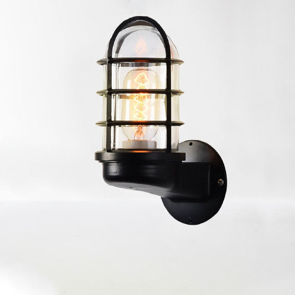 Lampes murales à une lumière avec abat-jour cylindrique en verre rétro industriel antidéflagrant 