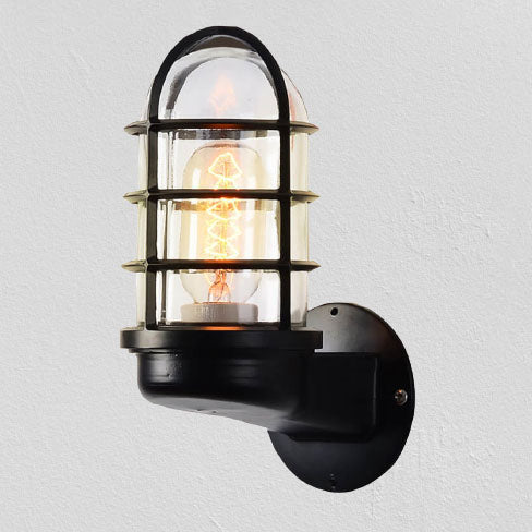 Lampes murales à une lumière avec abat-jour cylindrique en verre rétro industriel antidéflagrant 