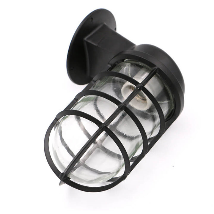 Lampes murales à une lumière avec abat-jour cylindrique en verre rétro industriel antidéflagrant 
