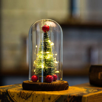 Weihnachtsbaum-Glasabdeckung LED-Nachtlicht-Tischlampe 