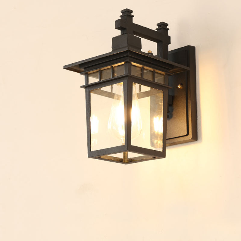 مصباح حائط خارجي مقاوم للماء بتصميم قفص مربع صناعي ريترو 