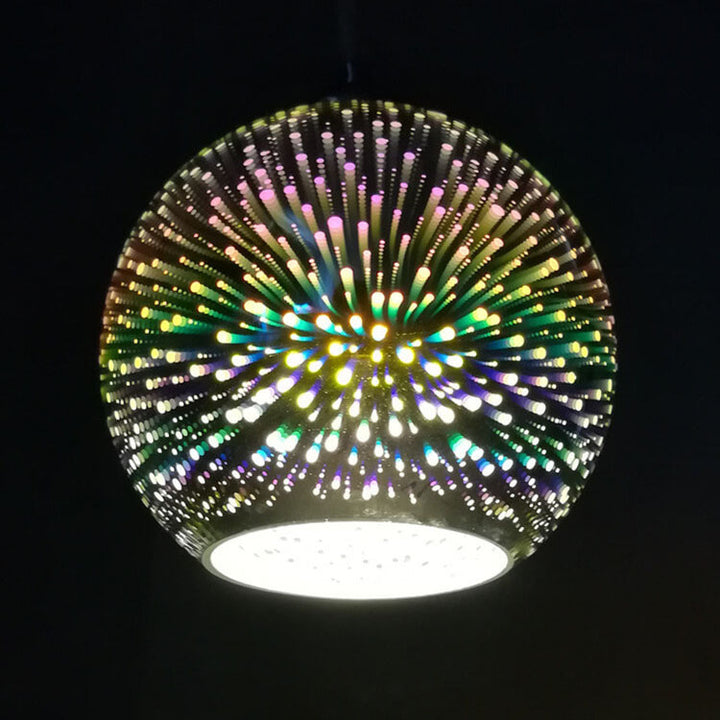 Modern Creative 3D Colorful Fireworks Glass 1-Light Dome Pendant Light