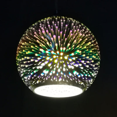 Modern Creative 3D Colorful Fireworks Glass 1-Light Dome Pendant Light