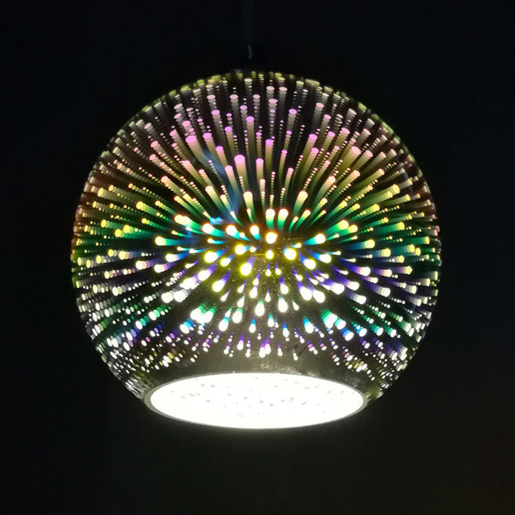 Modern Creative 3D Colorful Fireworks Glass 1-Light Dome Pendant Light