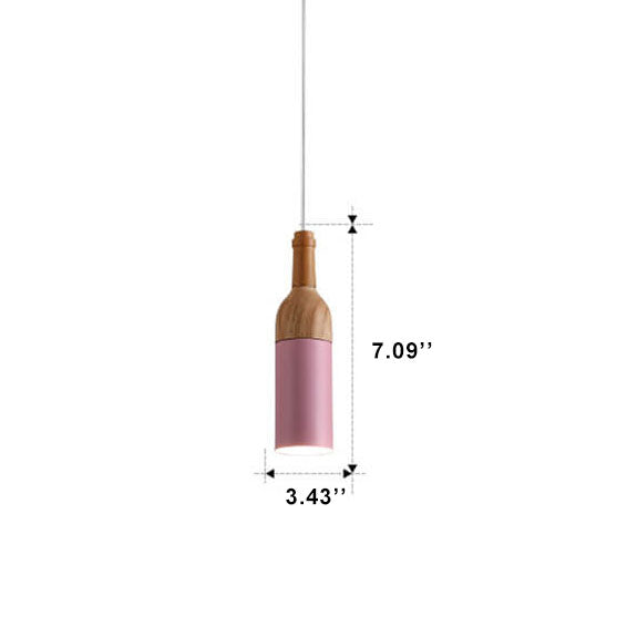 Nordic Creative Macaroon Wine Bottle 1-Light Pendant Light
