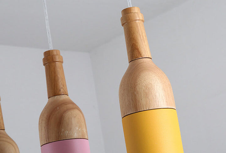 Nordic Creative Macaroon Wine Bottle 1-Light Pendant Light