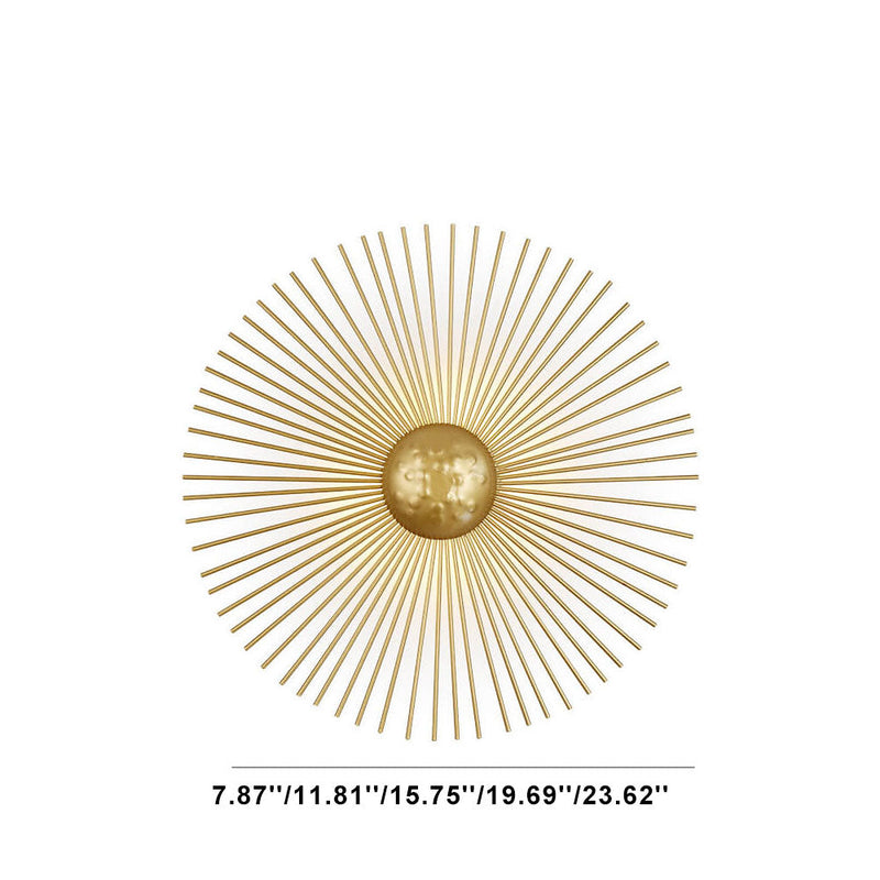 مصباح حائط LED معدني دائري ذهبي حديث على شكل زهرة عباد الشمس 