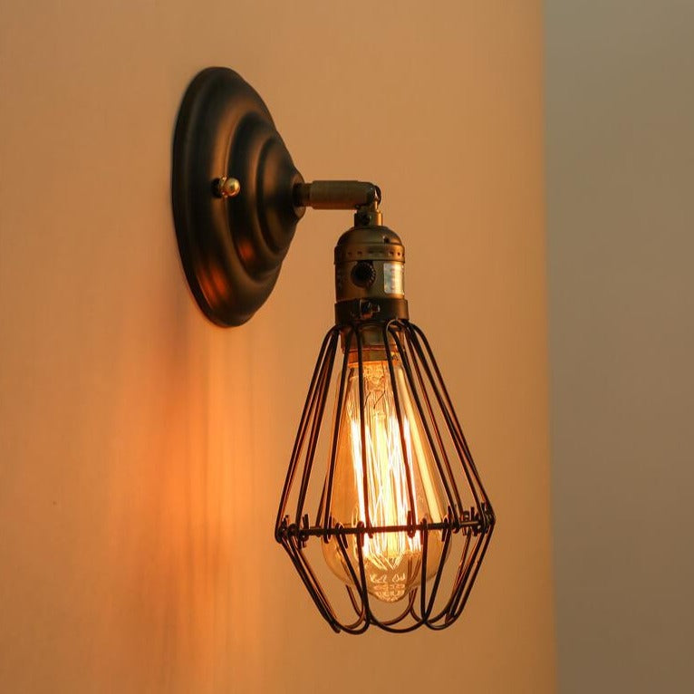 Retro-Käfig 1-Licht-verstellbare Wandleuchte mit Arm 