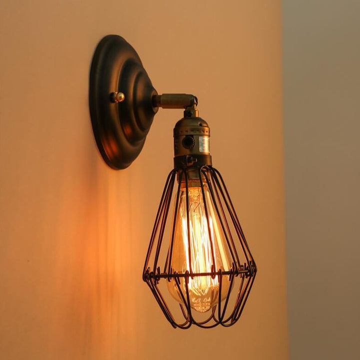 Retro-Käfig 1-Licht-verstellbare Wandleuchte mit Arm 