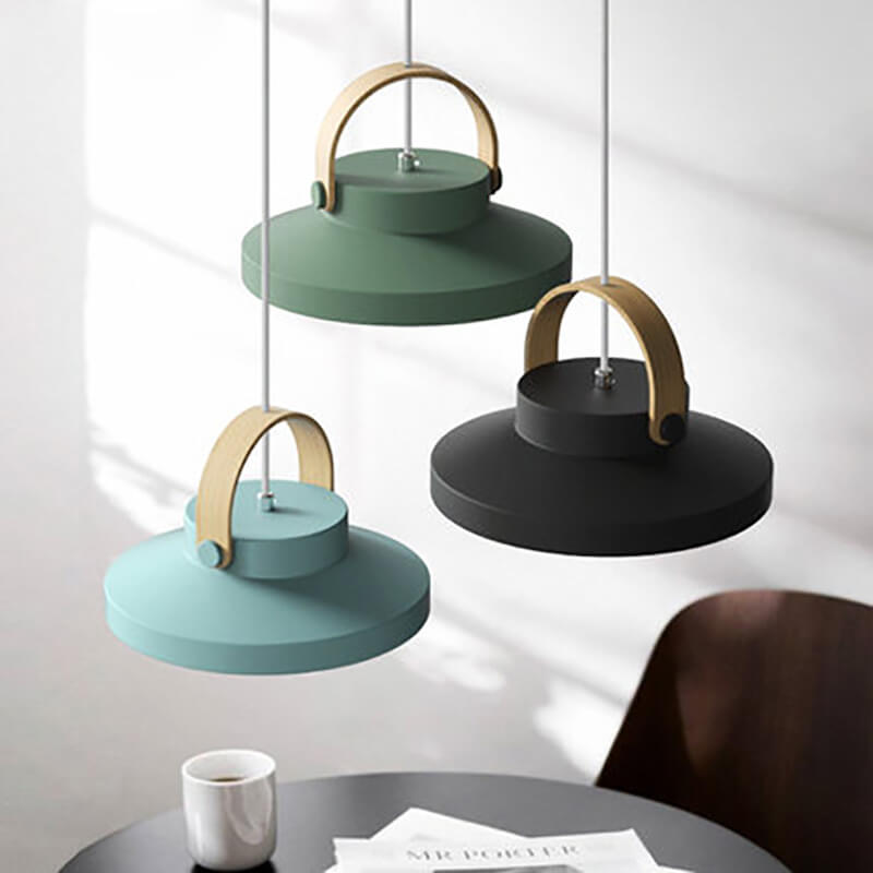 Dôme en anneau macaron nordique, suspension LED à 1 lumière 