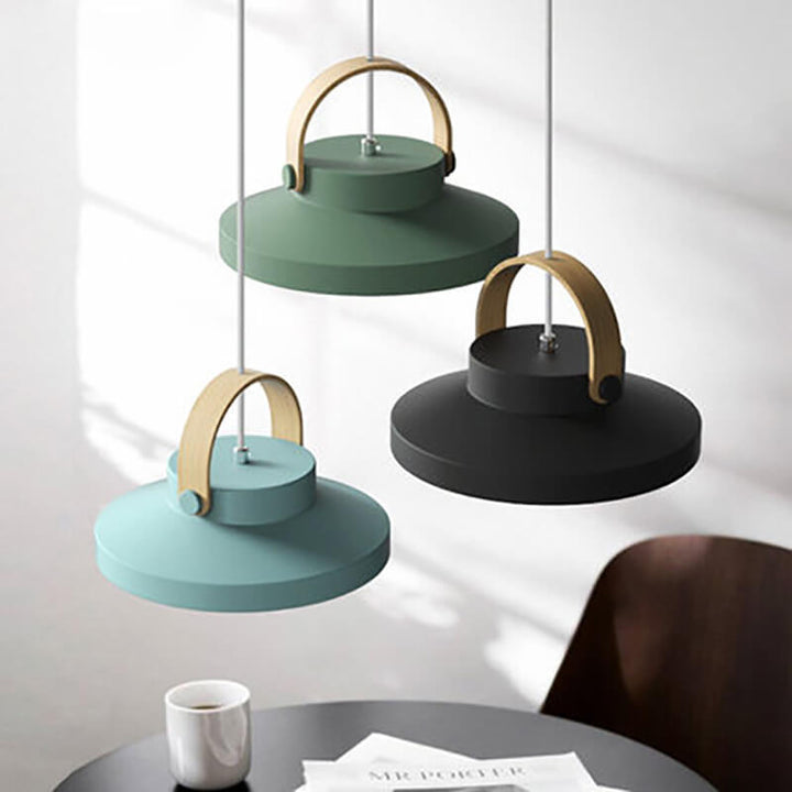 Dôme en anneau macaron nordique, suspension LED à 1 lumière 