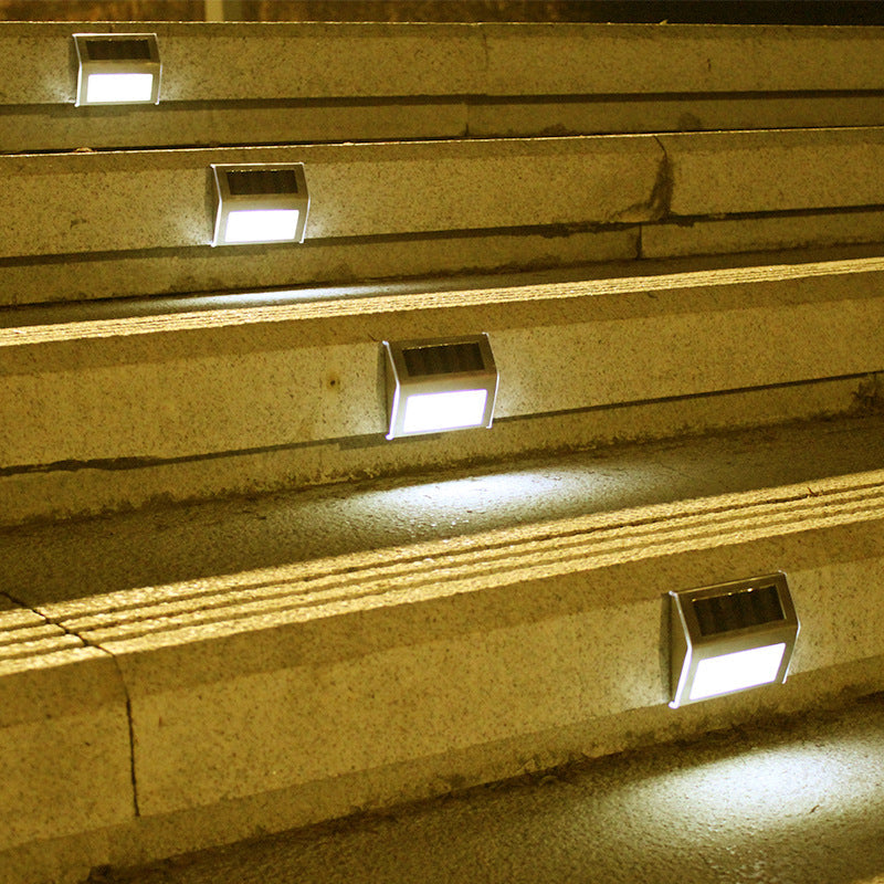 Lámpara de Aplique de Pared para Escalera de Cerca Exterior Impermeable con LED de Acero Inoxidable Solar 