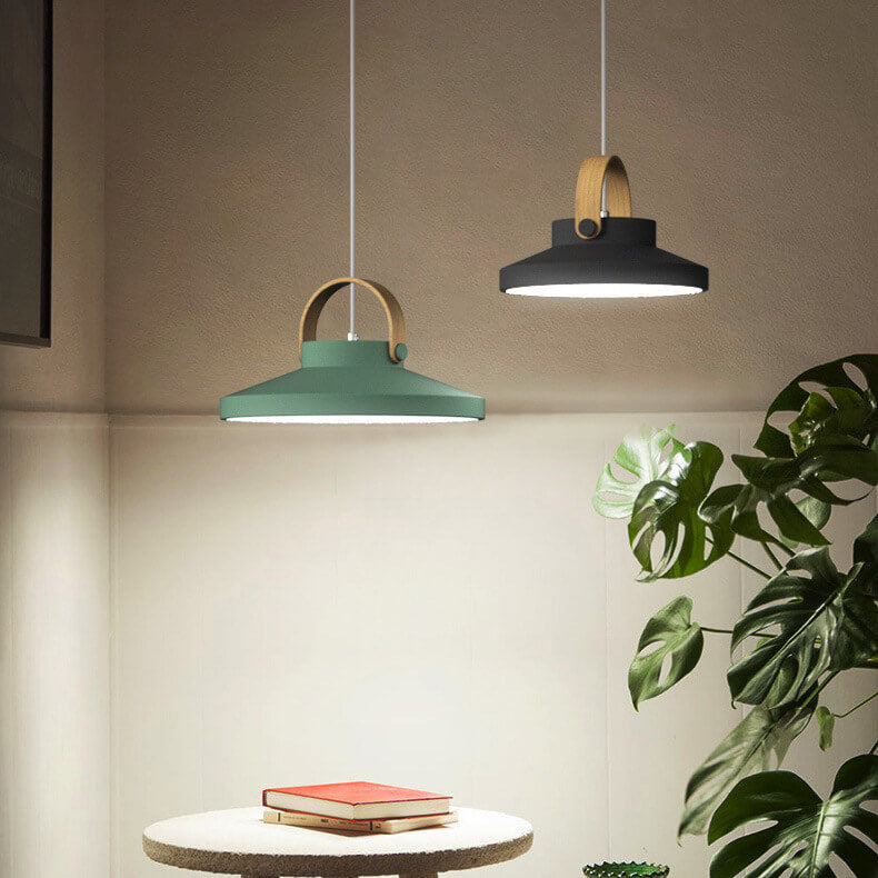 Dôme en anneau macaron nordique, suspension LED à 1 lumière 