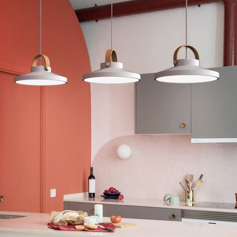 Dôme en anneau macaron nordique, suspension LED à 1 lumière 