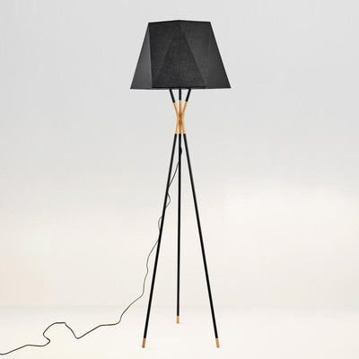 Fabric Lampshade 1-Light Geometric Tripod Standing Floor Lamps