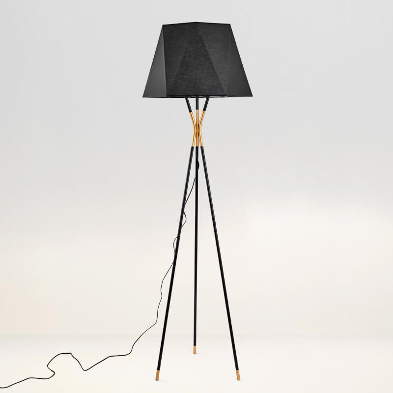 Lampenschirm aus Stoff 1-Licht Geometric Tripod Standing Stehlampen 