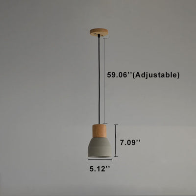 Nordic Cement Tapered 1-Light Mini LED Pendant Light
