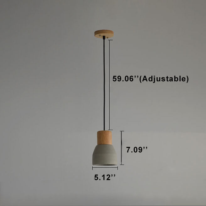 Nordic Cement Tapered 1-Light Mini LED Pendant Light