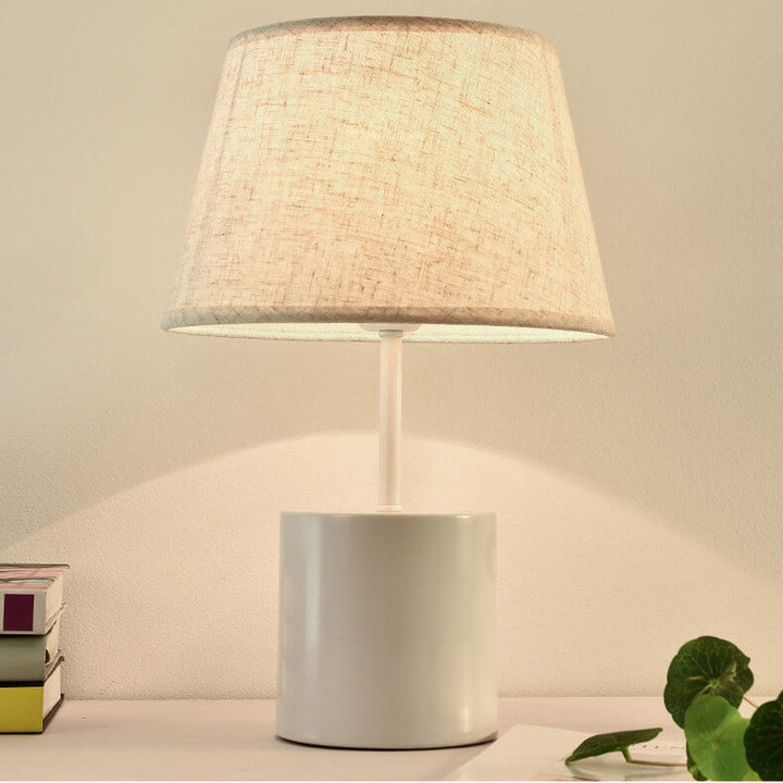 Lámparas de mesa con pantalla de tela moderna de 1 luz 4 diseños 