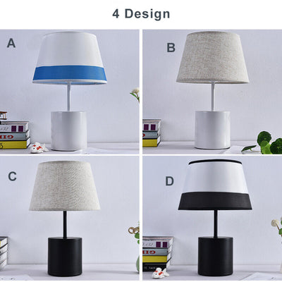 Lámparas de mesa con pantalla de tela moderna de 1 luz 4 diseños 