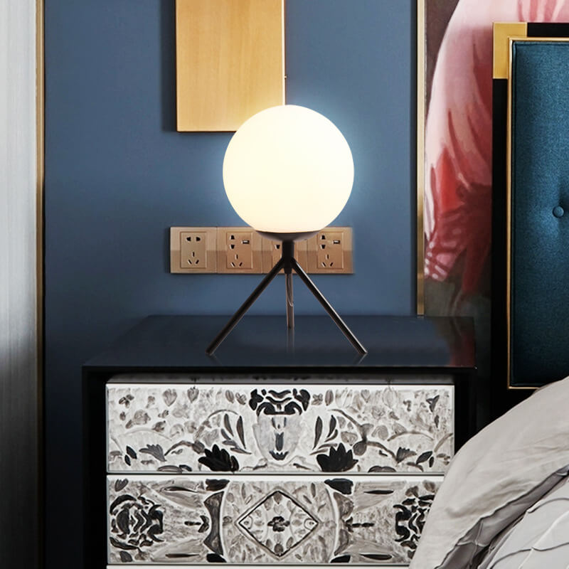 Glass Ball 1-Light Tripod Table Lamps