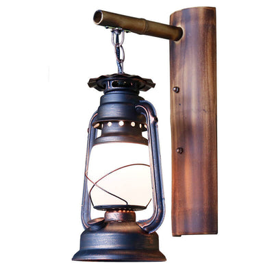 Vintage Horse Lantern Iron 1-Light Wall Sconce Lamp
