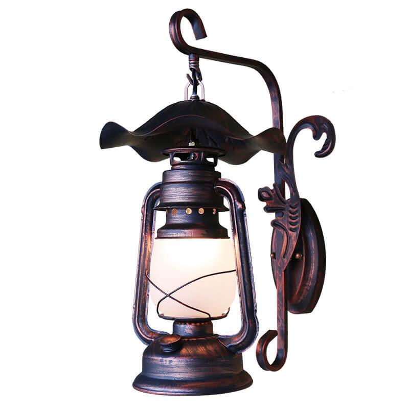 Lámpara de queroseno de estilo vintage antigua Lámpara de aplique de pared de 1 luz de hierro 