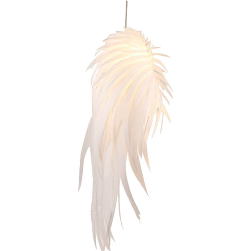 Lámpara colgante de 1 luz con alas de ángel de plumas de PVC estilo Art Déco moderno para sala de estar 