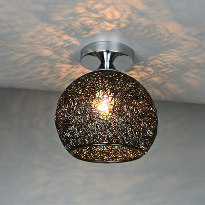 Modern Colorful 1-Light Dome Semi-Flush Mount Light