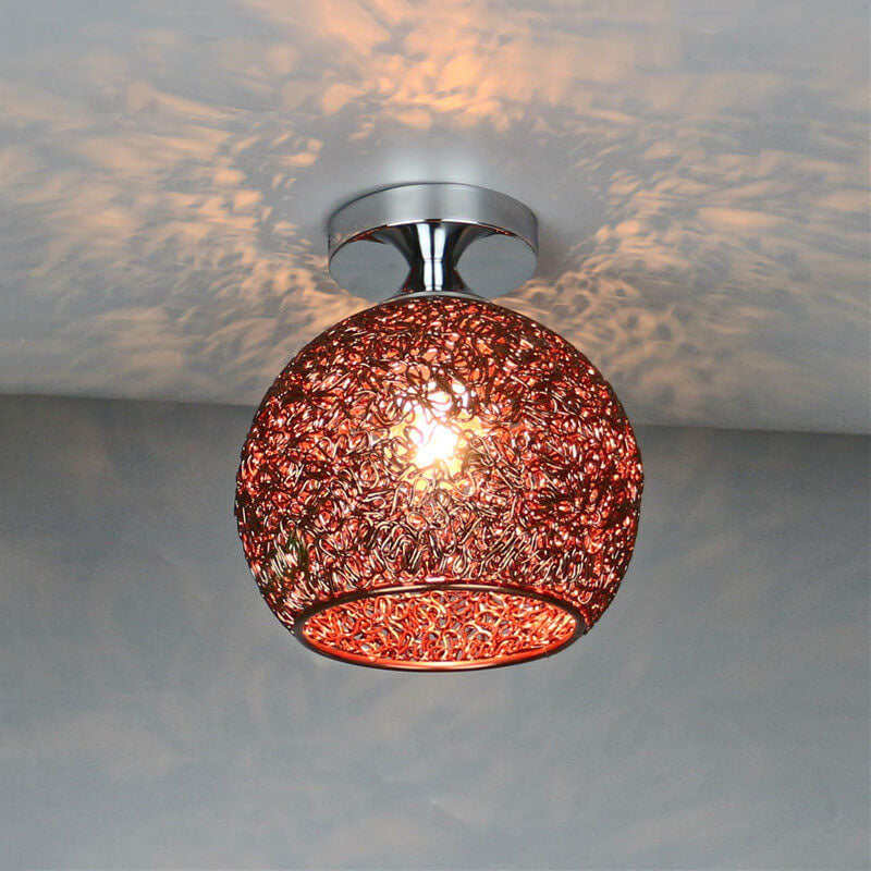 Modern Colorful 1-Light Dome Semi-Flush Mount Light