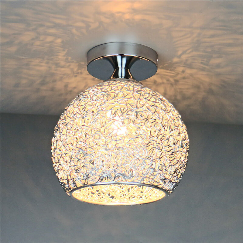 Modern Colorful 1-Light Dome Semi-Flush Mount Light