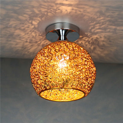 Modern Colorful 1-Light Dome Semi-Flush Mount Light